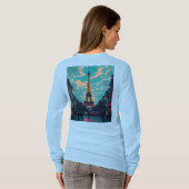 Pop Art Paris – levendig Retro stadsbeeld T-shirt (Achterkant volledig)