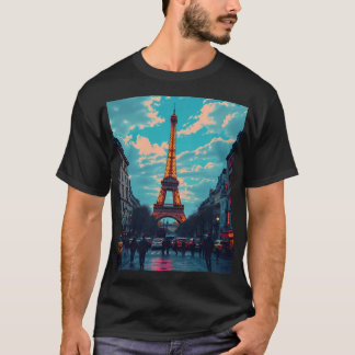 Pop Art Paris – levendig Retro stadsbeeld T-shirt