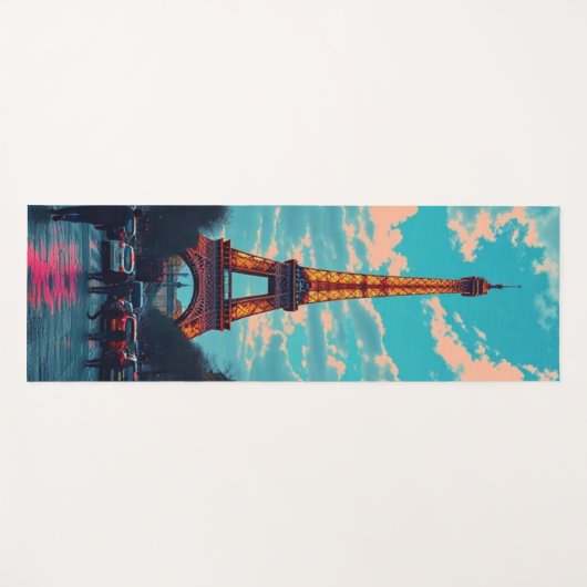 Pop Art Paris – levendig Retro stadsbeeld Yogamat (Voorkant (horizontaal))