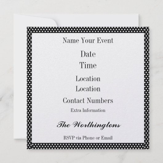 Pop Art PARTY Uitnodiging (Achterkant)