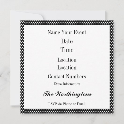 Pop Art PARTY Uitnodiging (Achterkant)