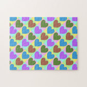 Pop Art Pastel Gekleurde Harten Legpuzzel (Horizontaal)