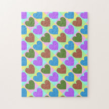 Pop Art Pastel Gekleurde Harten