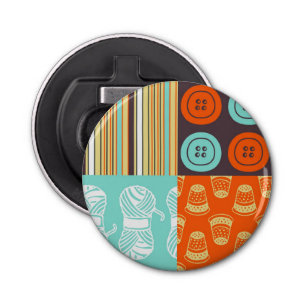 Pop-art patroon - naaien button flesopener