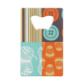 Pop-art patroon - naaien creditkaart flessenopener (Achterkant)