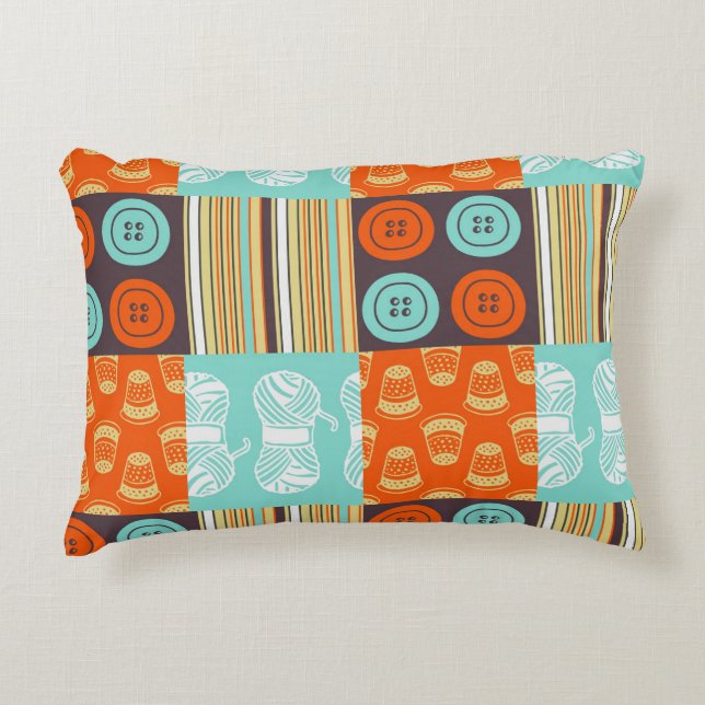 Pop-art patroon - naaien decoratief kussen (Voorkant)