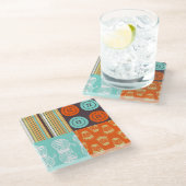 Pop-art patroon - naaien glazen onderzetter (Schuin)