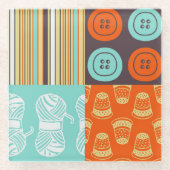 Pop-art patroon - naaien glazen onderzetter (Voorkant)