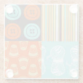 Pop-art patroon - naaien glazen onderzetter (Achterkant)