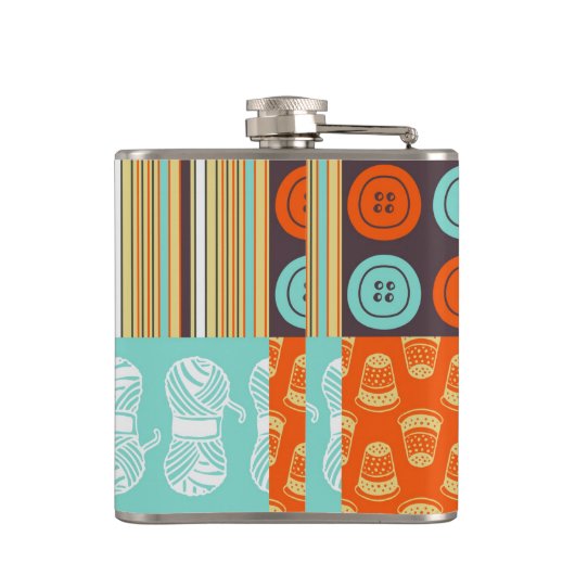 Pop-art patroon - naaien heupfles (Achterkant)