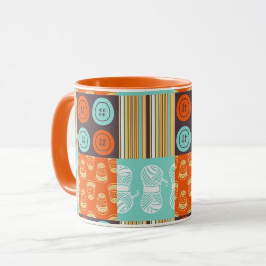Pop-art patroon - naaien mok (Voorkant links)