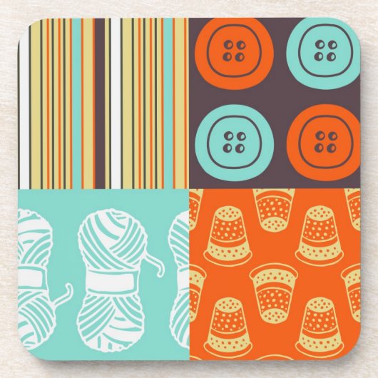 Pop-art patroon - naaien onderzetter (Voorkant)