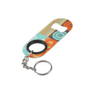 Pop-art patroon - naaien sleutelhanger flessenopener (Achterkant Gekanteld)