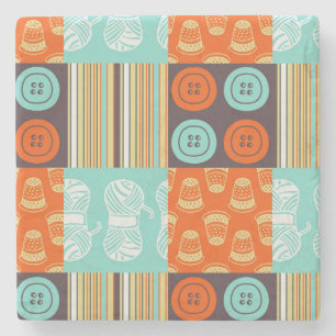 Pop-art patroon - naaien stenen onderzetter