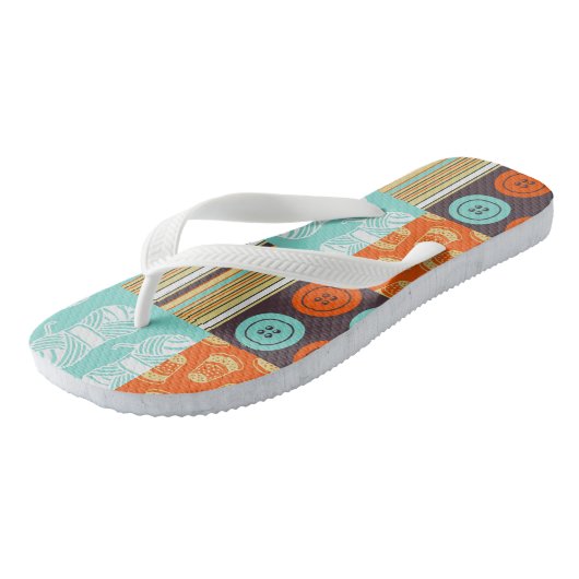 Pop-art patroon - naaien teenslippers (Schuin)
