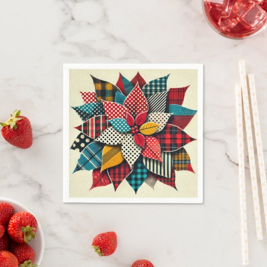 Pop Art Pattern Collage Poinsettia Découpage Servet (Insitu)