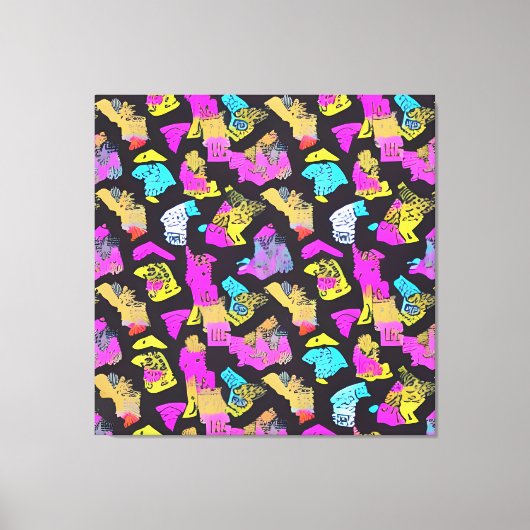 Pop Art Pattern Fabric Art Design Canvas Afdruk (Voorkant)