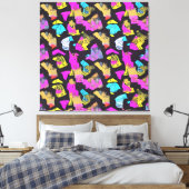 Pop Art Pattern Fabric Art Design Canvas Afdruk (Insitu (Slaapkamer))