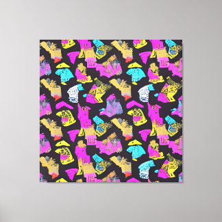 Pop Art Pattern Fabric Art Design Canvas Afdruk