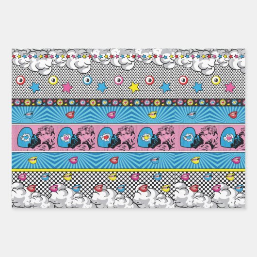Pop Art Pattern Inpakpapier Vel (Voorkant)