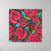  Pop Art Pattern Rozen Kunstontwerp Canvas Afdruk (Voorkant)