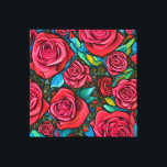 Pop Art Pattern Rozen Kunstontwerp Canvas Afdruk<br><div class="desc">Pop Art Pattern Rozen Kunstontwerp</div>