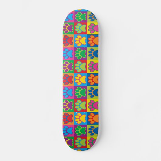 Pop Art Paws Skateboard (Voorkant)