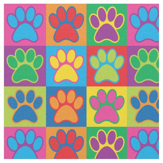 Pop Art Paws Stof (Close Up)