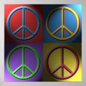 Pop Art Peace Sign-Poster Poster (Voorkant)