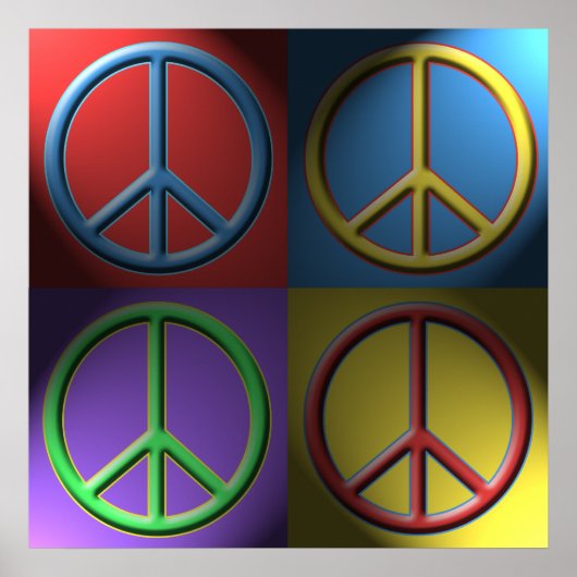 Pop Art Peace Sign-Poster Poster (Voorkant)