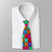 Pop Art Peace Signs Necktie Stropdas (Gebonden)