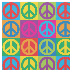 Pop Art Peace Symbols Stof