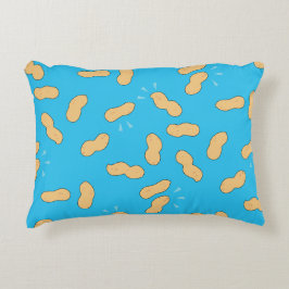 Pop Art Peanut Cartoon Blauw Accent Kussen