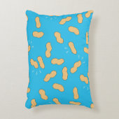 Pop Art Peanut Cartoon Blauw Accent Kussen (Voorkant(Verticaal))