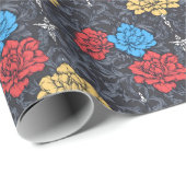 Pop Art Peonies Floral Wrapping Paper Cadeaupapier (Rol Hoek)