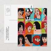 Pop Art People collage Briefkaart (Voorkant / Achterkant)