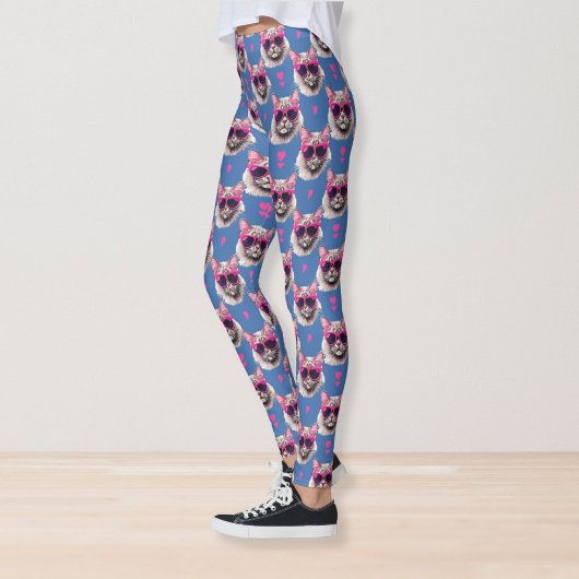 Pop Art Perzische kat met zonnebril Leggings