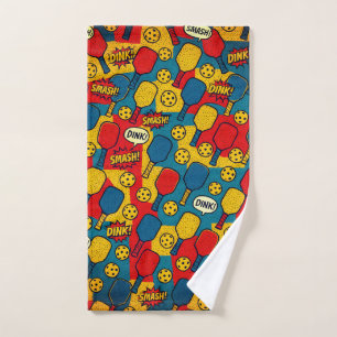Pop Art Pickleball – Retro Comic-Style Design Handdoek