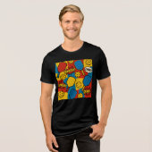 Pop Art Pickleball – Retro Comic-Style Design Tri-Blend Shirt (Voorkant volledig)