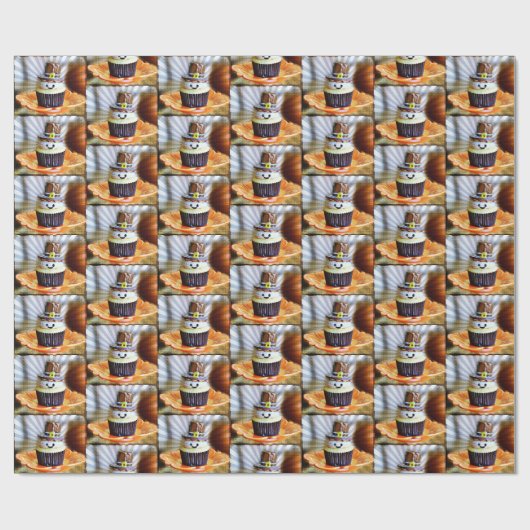 Pop Art Pilgrim Cupcakes Cadeaupapier (Vlak)
