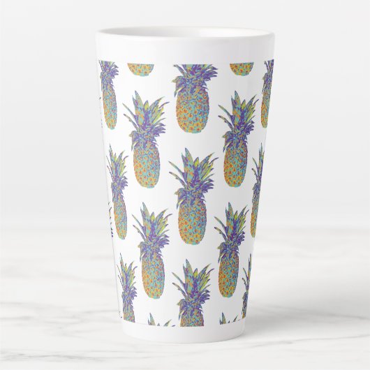 Pop Art Pineappels Latte Mok (Voorkant)
