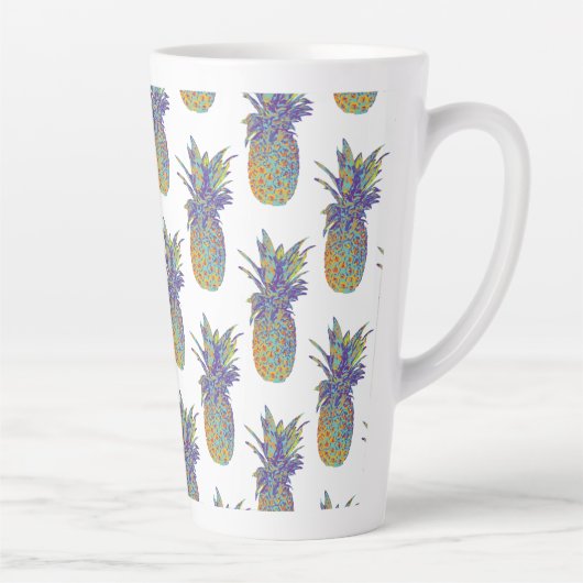 Pop Art Pineappels Latte Mok (Rechts)