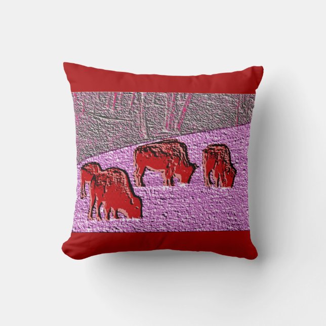 Pop Art Pink Buffalo Kussen (Voorkant)