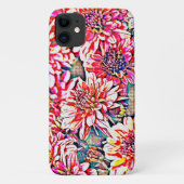 Pop Art Pink Flowers Bloemen Floral Telefoon Case (Achterkant)