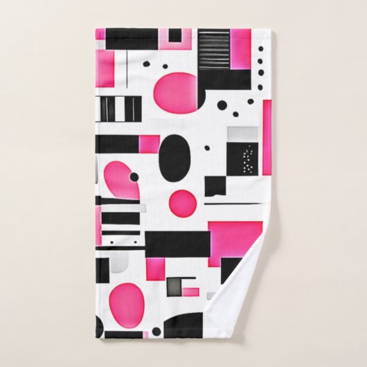 Pop Art Pink Geometry Design Bad Handdoek (Handdoek)