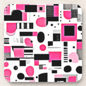 Pop Art Pink Geometry Design Bier Onderzetter (Voorkant)