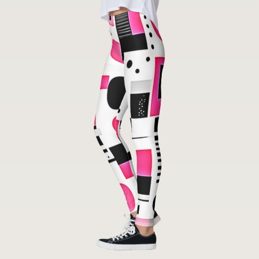 Pop Art Pink Geometry Design Leggings (Links)