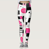 Pop Art Pink Geometry Design Leggings (Voorkant)
