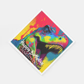 Pop Art Pink T- Rex Verjaardag Servet (Hoek)