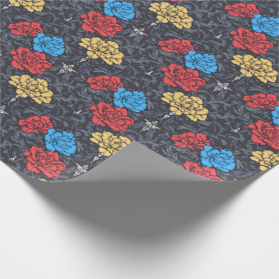Pop Art Pioenrozen Bloemig Inpakpapier